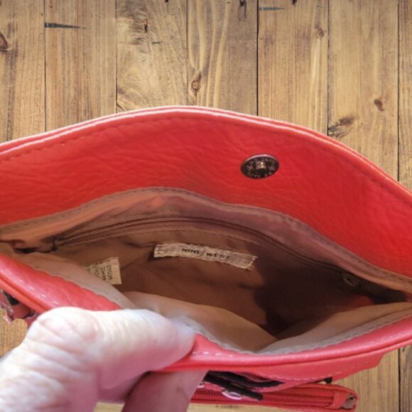 Nine West Dark Orange Cross Body Clutch Handbag - Picture 2 of 6